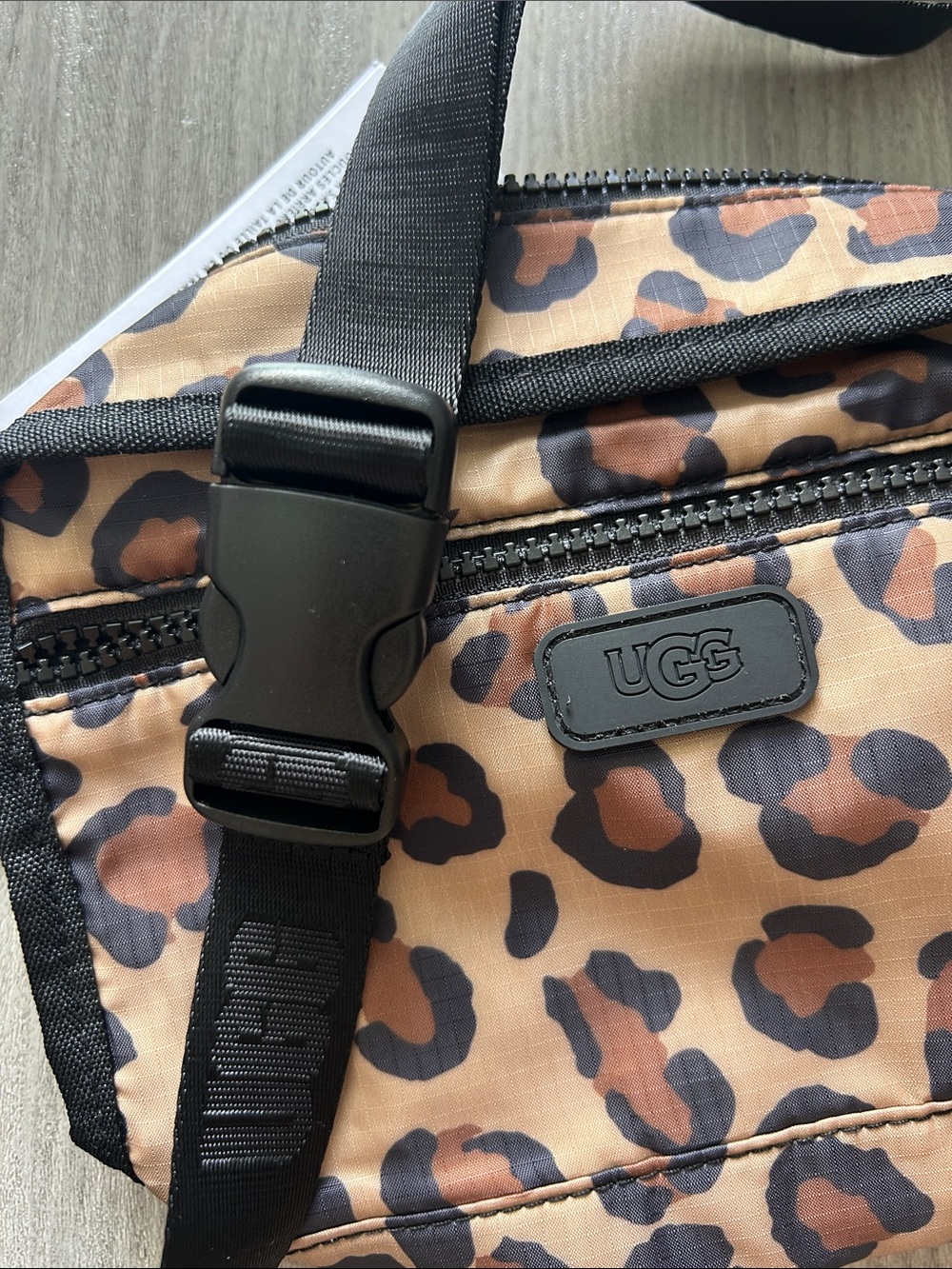 UGG Leopard Print Crossbody Belt Bag - Brown and Black - Picture 3 of 4